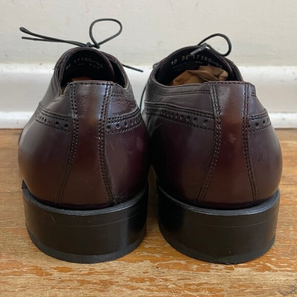 Vintage Mens Florsheim Wingtip Oxfords Size 10 Brown Leather Shoes - Picture 4 of 6